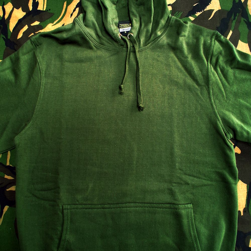 Kapuzen-Pullover unbedruckt Oliv Restposten in S